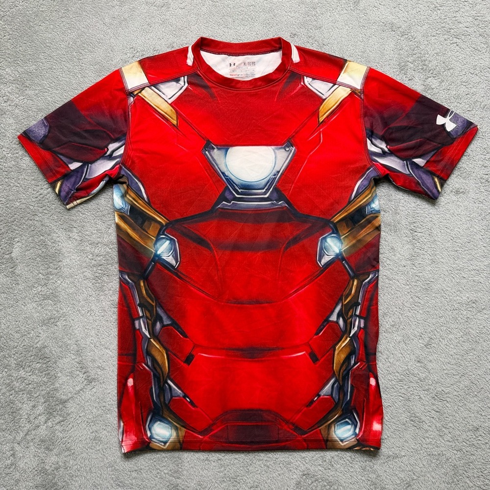 Under Armour Shirt Mens XL Iron Man Alter Ego Compression Red Heat Gear Stretch